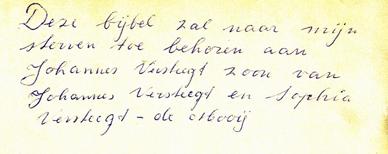 Aanvullende tekst in familiebijbel