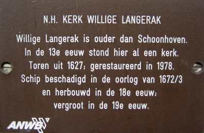 The sign at the door of the church.