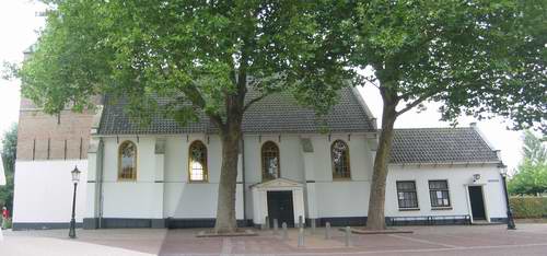 The side of the church.